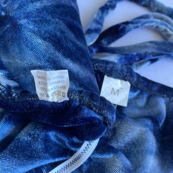 Blue Velvety Bikini Size Medium - Picture 6 of 8